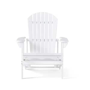 Hayle White Reclining Wood Outdoor Patio Adirondack Chair