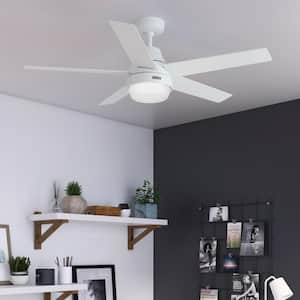 Aerodyne 52 in. Indoor Fresh White Smart Ceiling Fan with Remote Works with Google Assistant, Alexa and Homekit