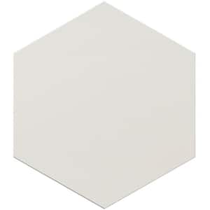 Terra Mia 8.1 in. x 9.25 in. White Porcelain Matte Hexagon Wall and Floor Tile (9.93 sq. ft./case) 25-Pack