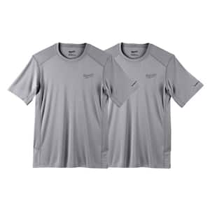 Men's X-Large Gray WORKSKIN Light Weight Performance Short-Sleeve T-Shirts (2-Pack)