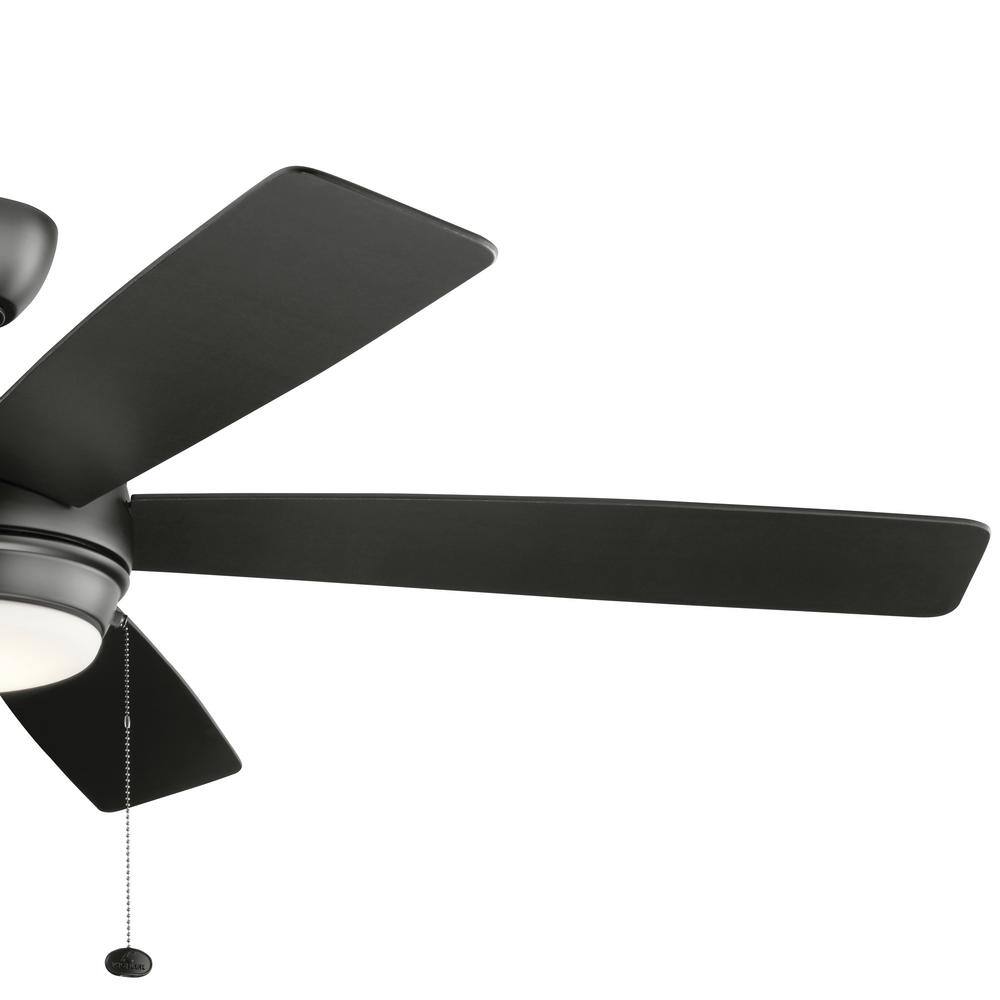 Starkk 60'' Black Steel Ceiling Fan with LED Light