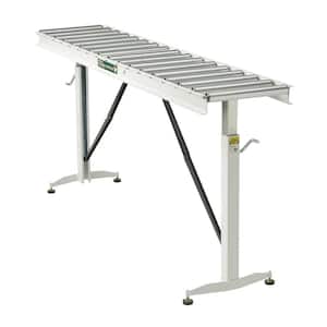 Powder Coated Steel 26.5 in. to 43.5 in. H, 15 in. W Roller Table Adjustable Conveyor with 17 Rollers
