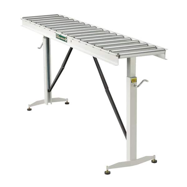 HTC Powder Coated Steel 26.5 in. to 43.5 in. H, 15 in. W Roller Table Adjustable Conveyor with 17 Rollers