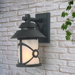 Kenroy Home Beacon 1-Light Flint Outdoor Semi-Flushmount Wall Lantern Sconce 