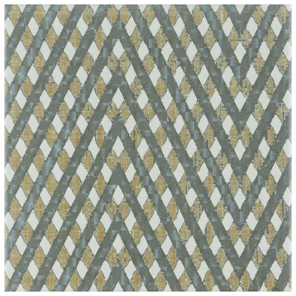 Twenties Black 7-3/4 in. x 7-3/4 in. Ceramic Floor and Wall Tile (0.43 sq. ft./Each)