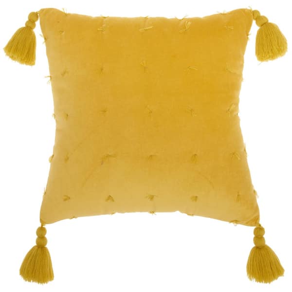 Mina Victory Lifestyles Yellow 18 in. x 18 in. Throw Pillow