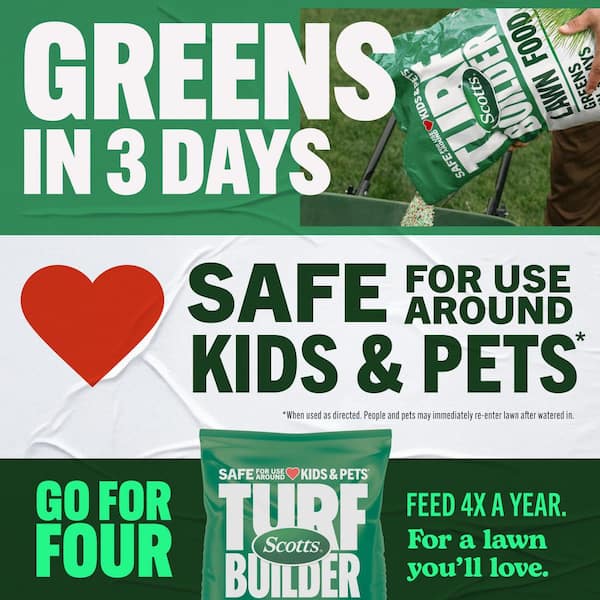 Turf Builder Lawn Food 12.6 lbs. 4,000 sq. ft. 38-0-4 NPK Granular Fertilizer for All Grass Types, Apply Any Season