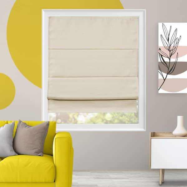 Doheny Moon Shell Blackout Cordless Polyester Roman Shades - 47 in. W x 64 in. L