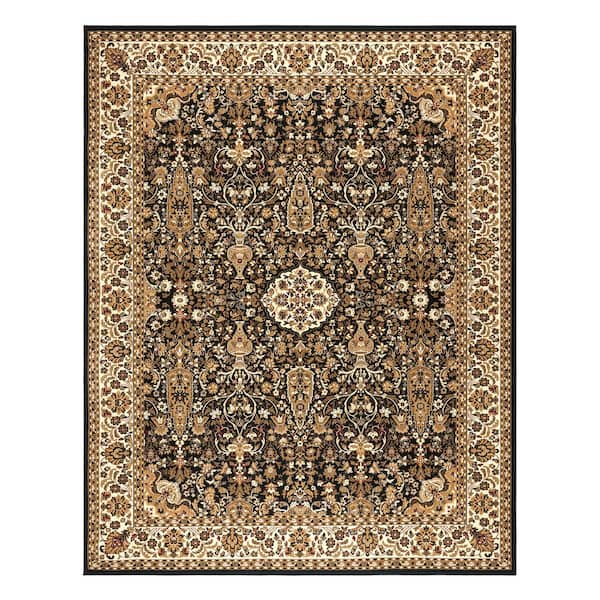 Majestic Vernon Black 8 ft. x 10 ft. Floral Indoor Area Rug
