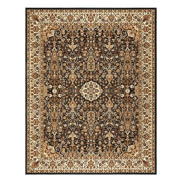 Gertmenian & Sons Majestic Vernon Black 5 ft. x 8 ft. Floral Indoor Area Rug 15306 The Home Depot