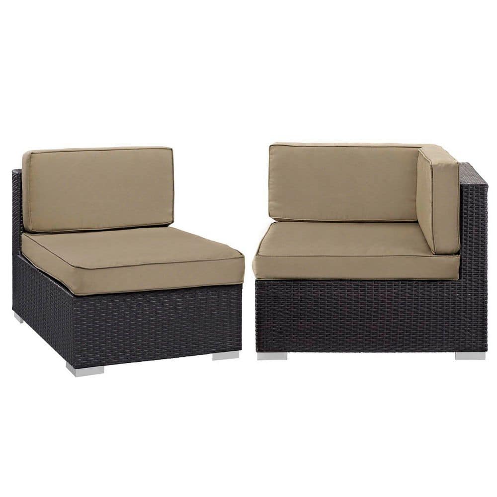 Gather Corner and Middle Outdoor Patio Sectional Set in Espresso Mocha price history on PriceWatchPro