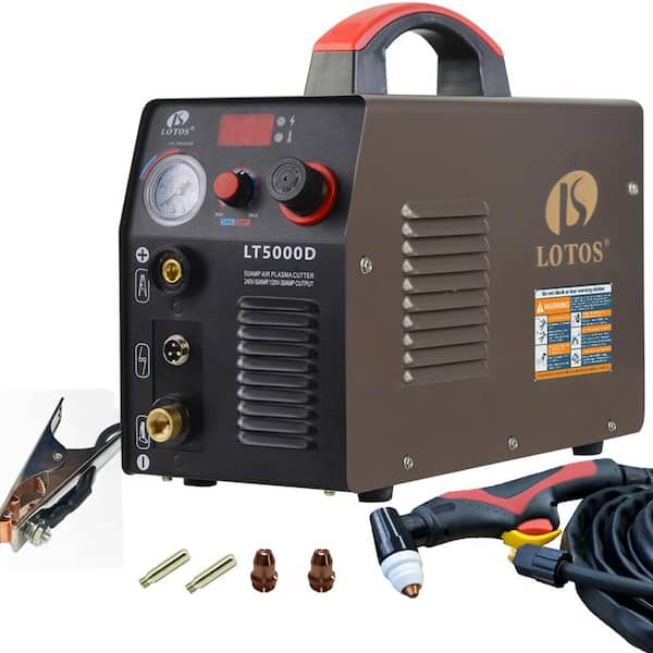 Lotos 50 Amp Compact Inverter Plasma Cutter for Metal, Dual Voltage 110/220V, 1/2 in. Clean Cut