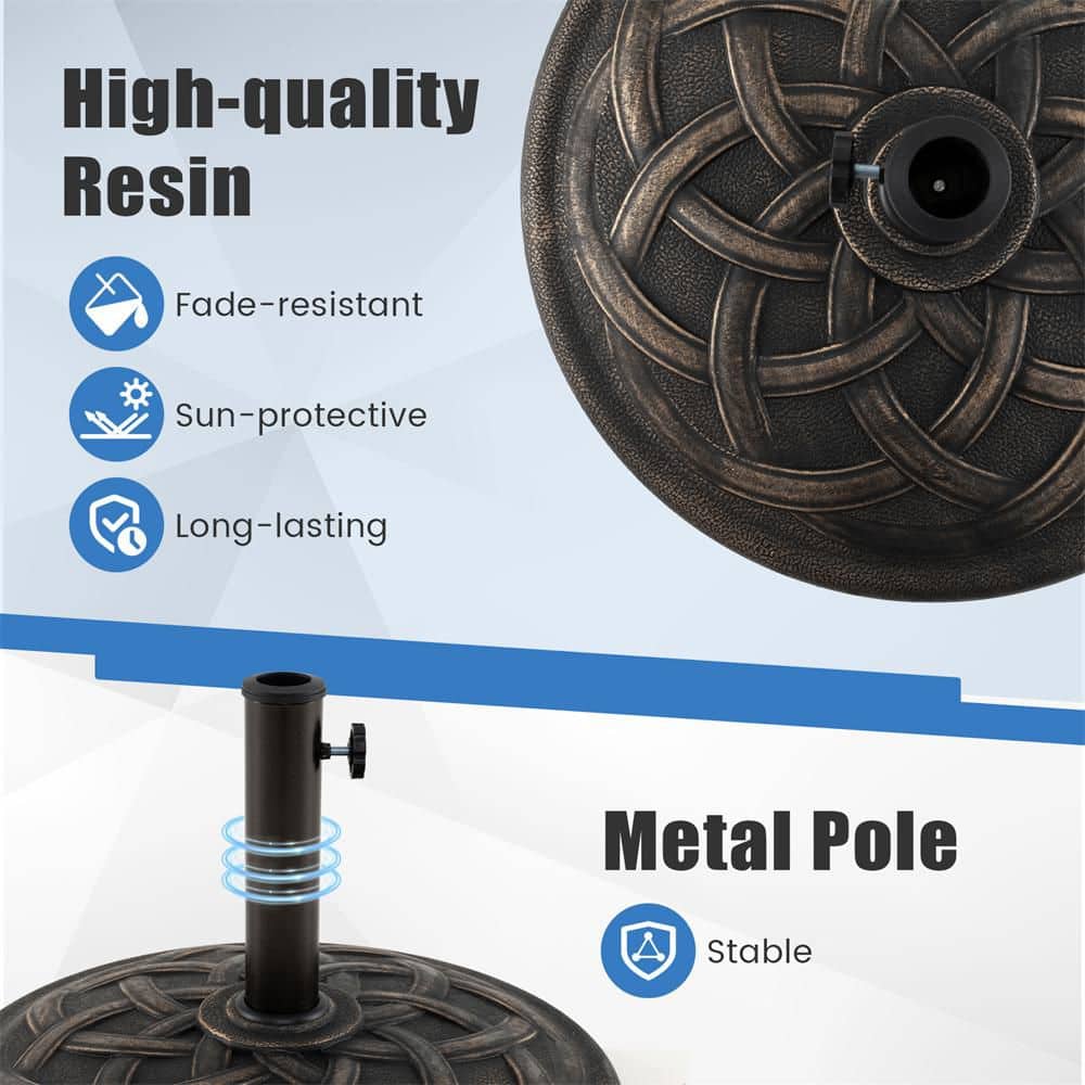 22" Bronze Heavy Duty Round Metal Patio Umbrella Base