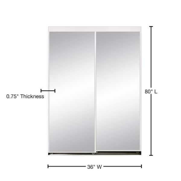 36 In X 80 Aluminum Framed Mirror, Sliding Closet Doors 36 X 80