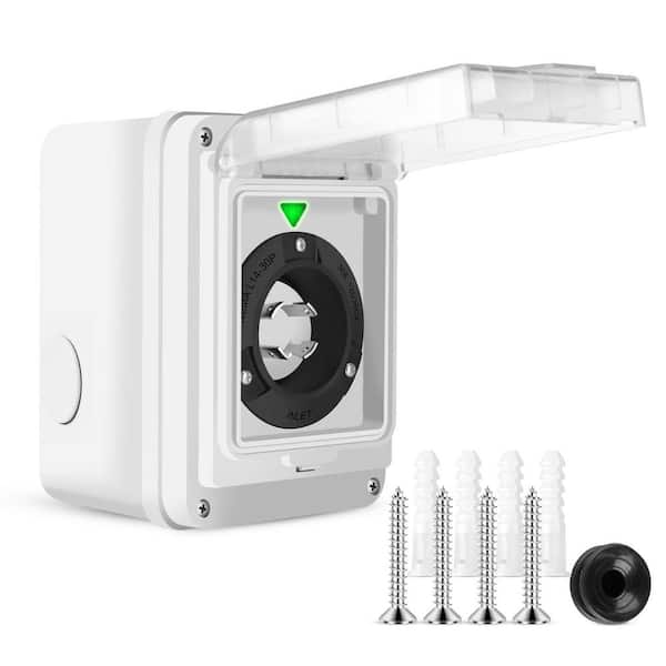 N/A 30A 125/250V NEMA L14-30P Generator Power Inlet Box, PVC Shell