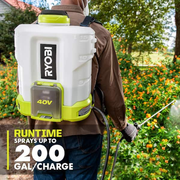 RYOBI 40V Cordless Battery 4 Gal. Backpack Chemical Sprayer (Tool