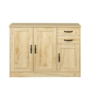 43.3 in. Wood Pantry Organizer with 2 doors, 1 Storage and 2 drawers in Oak