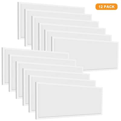 12-PACK 2 ft. x 4 ft. Dimmable White 5500Lumens 50W Integrated LED Back-Lit Flat Panel Light Office Light