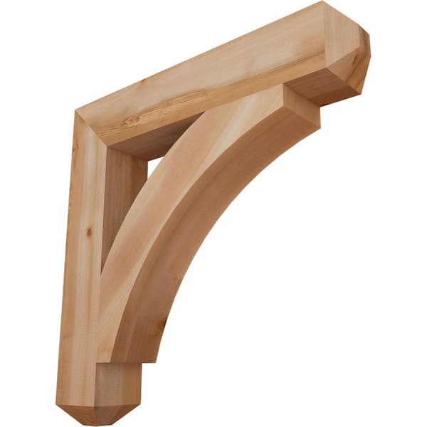 Ekena Millwork 5.5 in. x 34 in. x 34 in. Western Red Cedar Thorton Craftsman Smooth Bracket