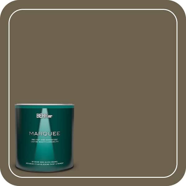 BEHR MARQUEE 1 qt. #N310-7 Classic Bronze Semi-Gloss Enamel Interior Paint & Primer
