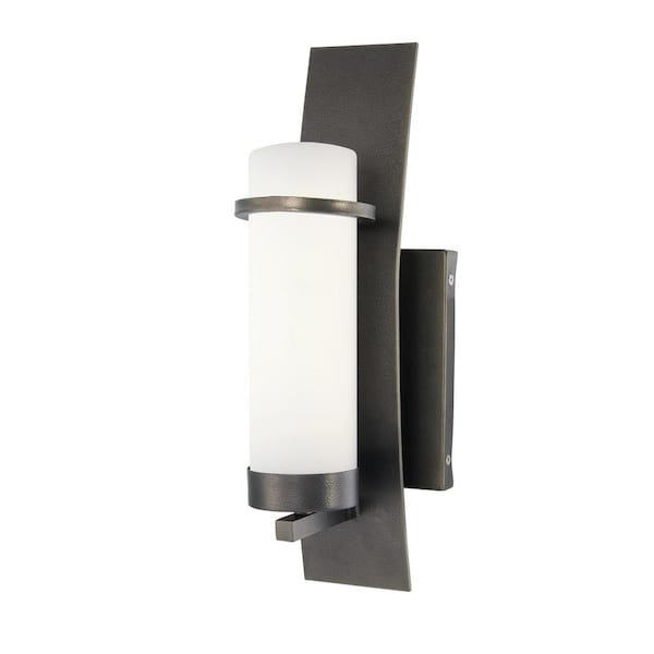 Minka Lavery Arcus Truth 1-Light Smoked Iron Outdoor Wall Lantern Sconce