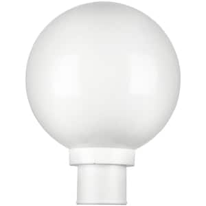 1-Light White Plastic Hardwired Outdoor Weather Resistant Post Light Set with No Bulbs Included