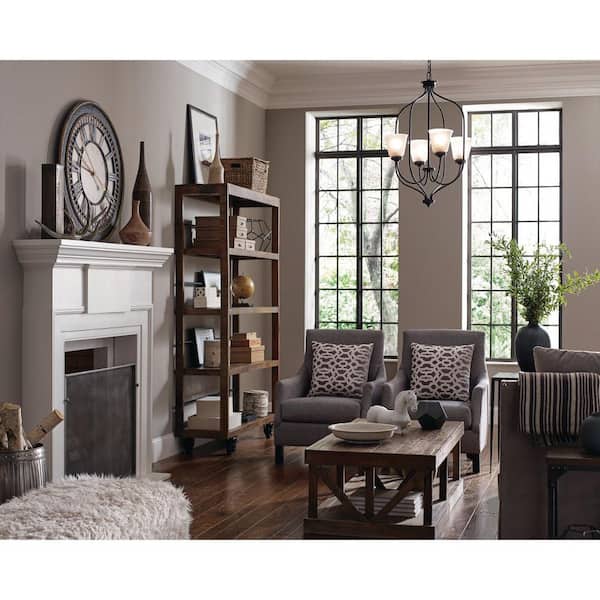 Keats Collection 4-Light Antique Bronze Foyer Pendant with Frosted Ribbed Glass