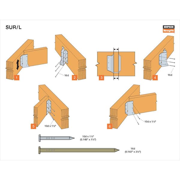 Simpson Strong Tie Sul26 2x6 Joist Hanger Skewed Left 25 Per Box Sul26