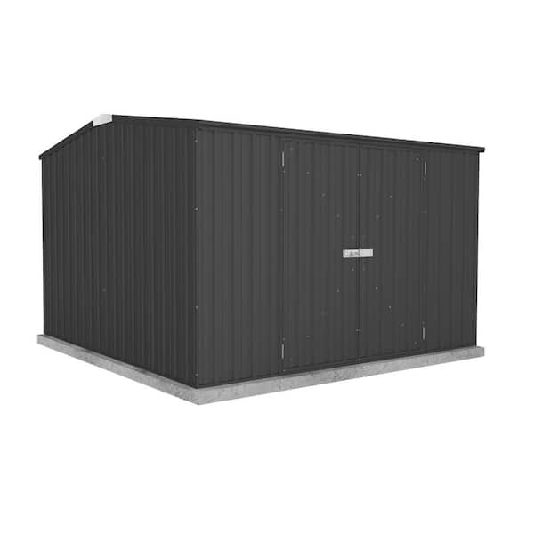 ABSCO Premier 10 ft. x 10 ft. Galvanized Steel Metal Shed in Monument Gray with SNAPTiTE Assembly System (100 sq. ft.)