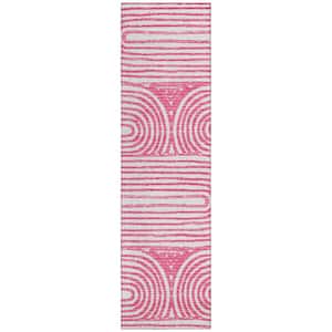 Chantille ACN540 Blush 2 ft. 3 in. x 7 ft. 6 in. Machine Washable Indoor/Outdoor Geometric Runner Rug
