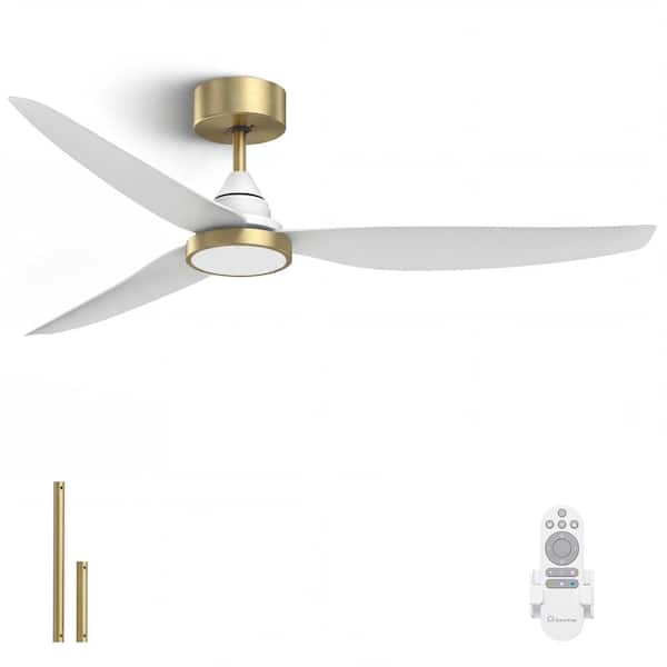 High Airflow 6500CFM 54" Ceiling Fan with Light Remote 6-Speed & 3CCT Dimmable LED, Low Noise Reversible DC Motor