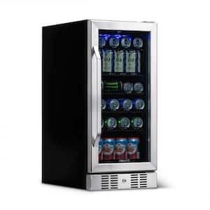 15 in. 96 (12 oz.) Can Built-In Beverage Cooler Fridge w/ Precision Temp Controls, Adjustable Shelves, Stainless Steel