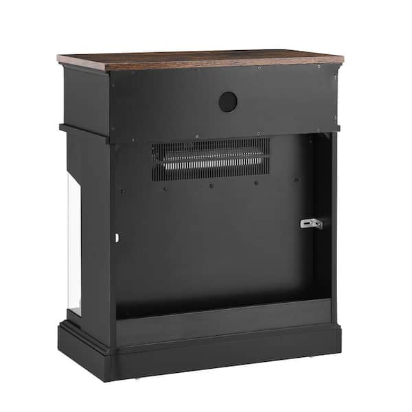 Tidoin 25 in. W Freestanding Infrared Electric Fireplace in Black with 3D Flame, 3 Side Glass and Remote Control