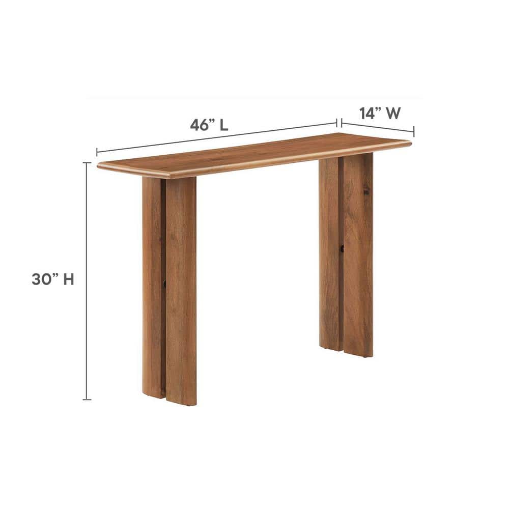 Amistad 46" Walnut Solid Wood Modern Farmhouse Console Table