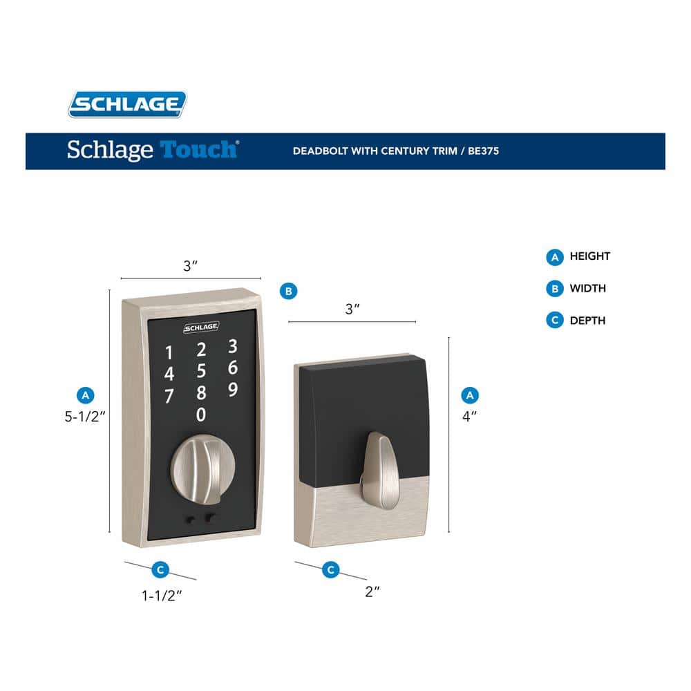 Matte Black Electronic Touchscreen Deadbolt with Keypad