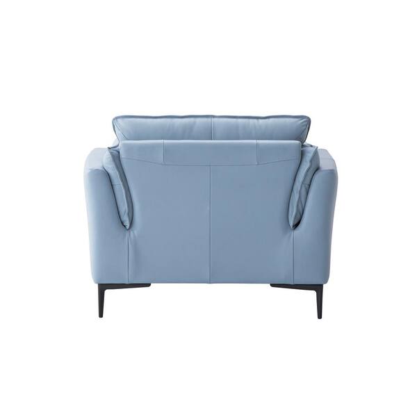 Light blue leather chair hot sale