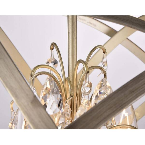 Jojospring Sara 16 in Dia 4Light Light Gold with Bronze Metal