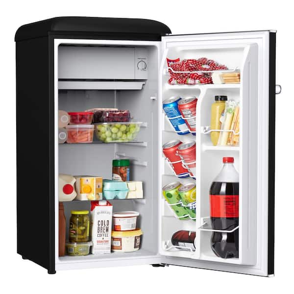 Galanz 3.3 cu. ft. Retro Mini Refrigerator in Black with Single