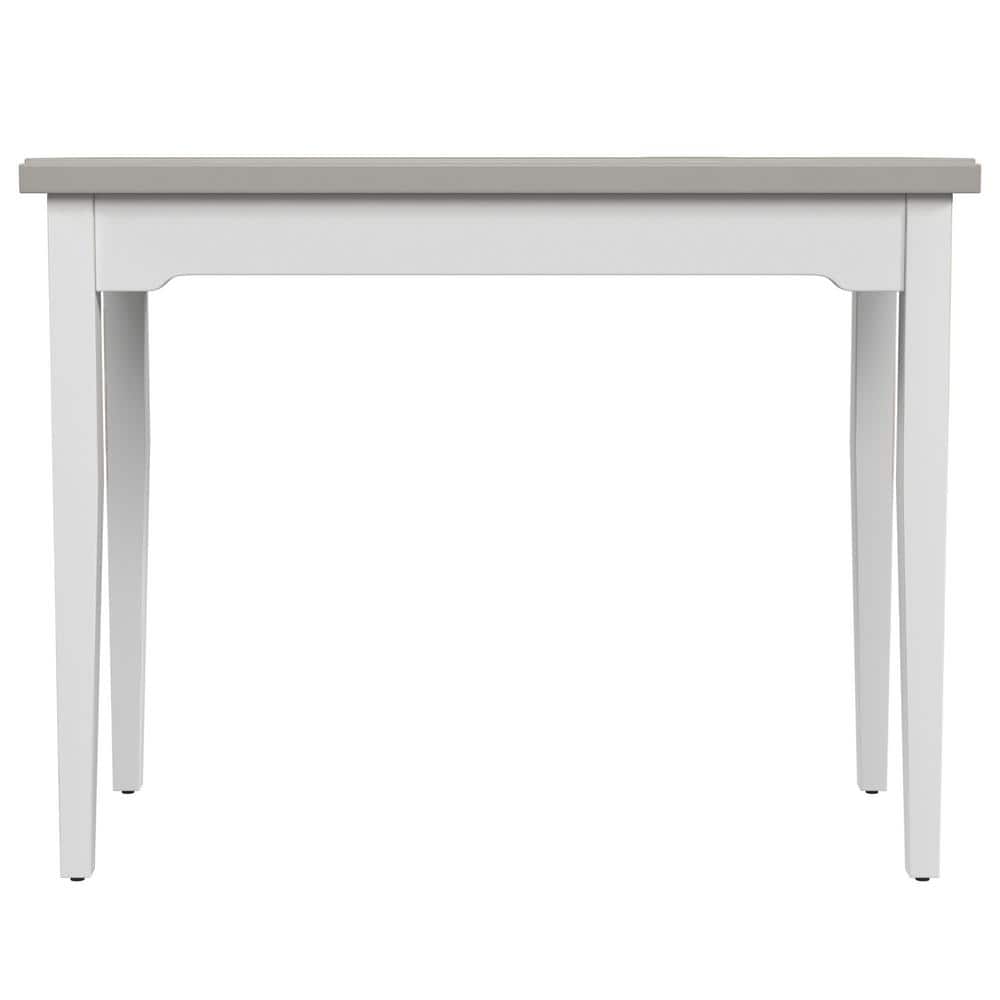 White Wood Writing Desk with Single Drawer, Farmhouse Style