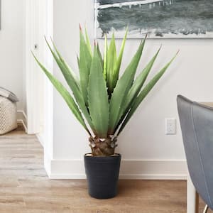 38 in. Artificial Agave Succulent Plant in Tiered Pot