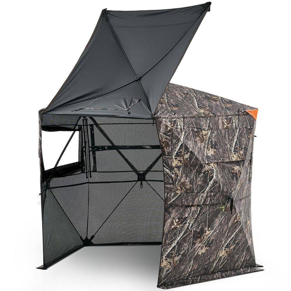288° See-Through 5-Side Hunting Blind, 6-7 Person Portable Camouflage Ground Tent with Carrying Bag for Turkey & Deer price history on PriceWatchPro