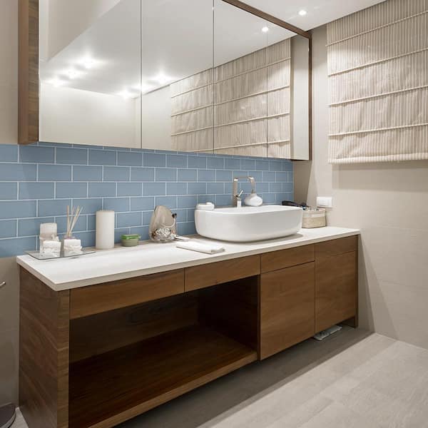Jeffrey Court Beverly Blue 3 in. x 6 in. Glossy Ceramic Wall Tile (12.5 sq. ft. / case)