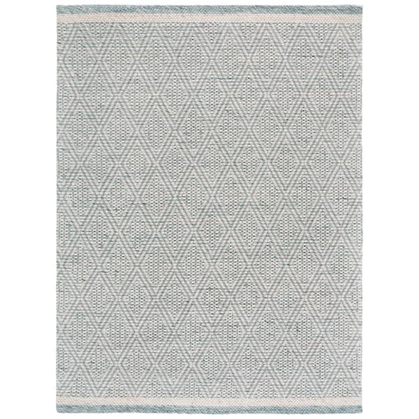 Marbella 8 ft. x 10 ft. Aqua/Ivory Geometric Area Rug