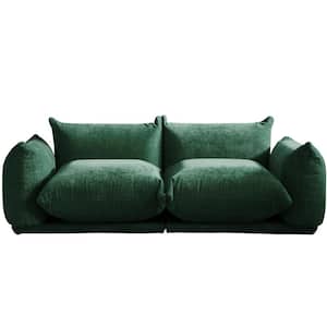 35 in. Flared Arm 2-Seater Sofa in Green