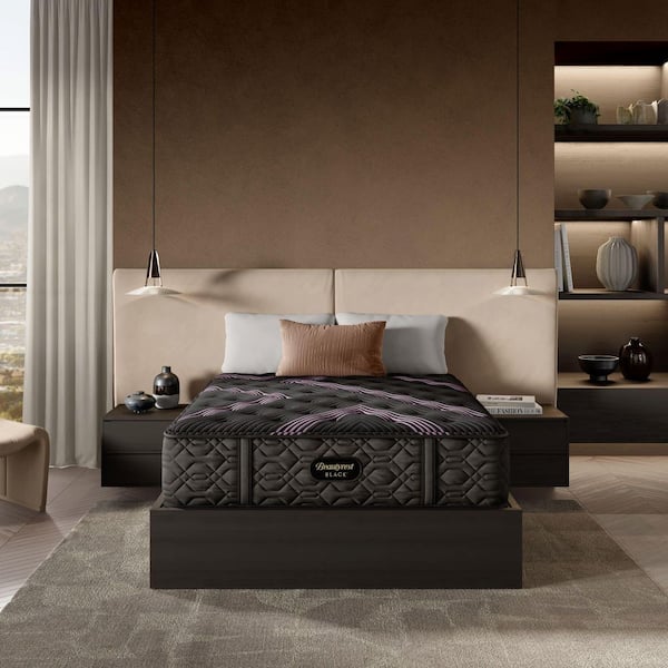 Beautyrest Black Series 2 Queen Plush 15.25 in. Low Profile Mattress Set