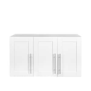 White Stackable Wall Mounted Storage Cab in.et, 15.75  in. D x 35.43  in. W x 19.69  in. H