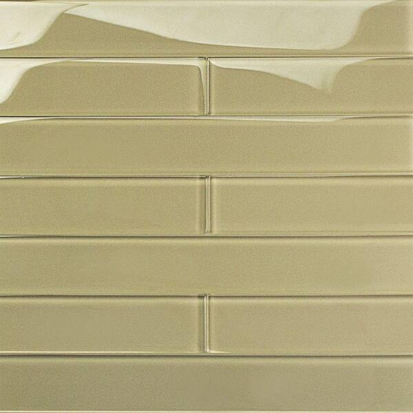 Ivy Hill Tile Contempo Vista Polished Macadamia Glass Mosaic Wall Tile - 3 in. x 6 in. Tile Sample