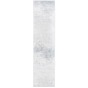 Brentwood Ivory/Gray 2 ft. x 14 ft. Abstract Runner Rug