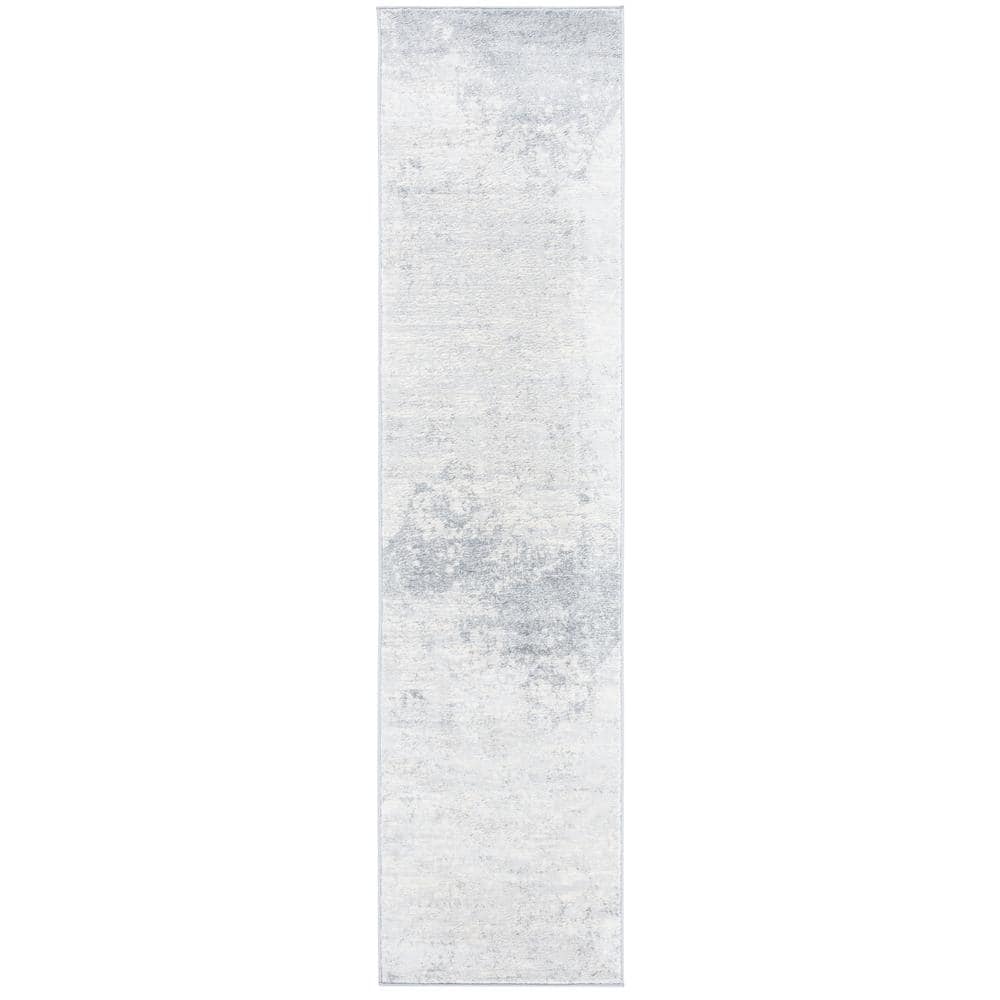 SAFAVIEH Brentwood Ivory/Gray 2 ft. x 8 ft. Abstract Runner Rug BNT822A ...