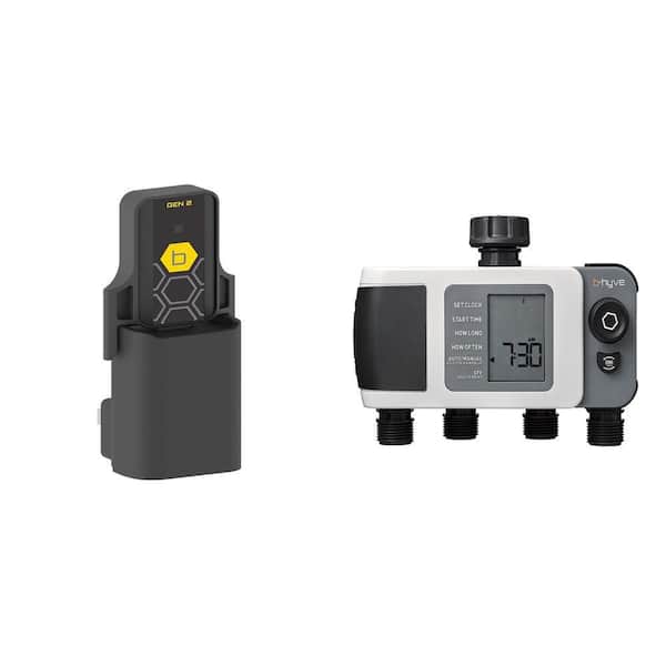B-hyve Generation 2 Wi-Fi Hub and XD Bluetooth 4-Outlet Hose Watering Timer Combo